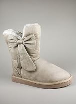 Bow Suede Shearling Boot