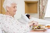 Senior Woman Eating Hospital Food - 48