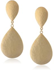 Kenneth Jay Lane Satin Gold Large Teardrop Earrings