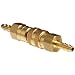 Brass Double Shut-Off Quick Connector 1/8" Barb, .39" OD, 2.5"L Coupler, 1.44"L Plug with Buna-N Seal