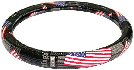 Pavoni The America Style Steering Wheel Cover Black - 15inch (38cm)