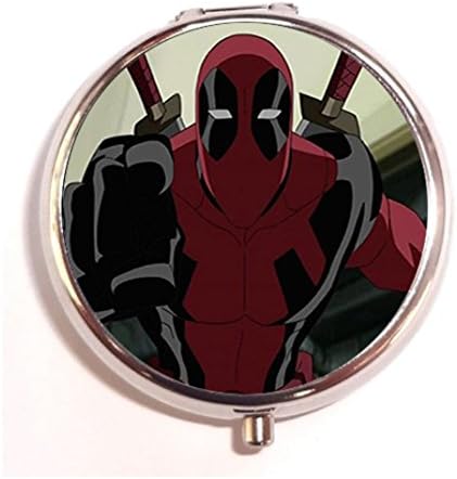 Deadpool design custom Unique Tone Round Pill Box Medicine Tablet Organizer or Coin Purse
