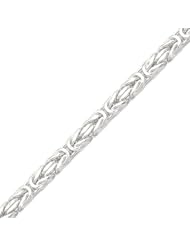 Sterling Silver 7.5mm Square Byzantine Chain Bracelet - 9 Inch