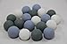 Grey Set Cotton Ball String Lights Fairy Party Decor Wedding Bedroom Garden Spa and Holiday Lighting