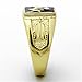 Marimor Jewelry Men's Stainless Steel 14K Gold Ion Plated Crystal Masonic Lodge Freemason Ring Size 8-13