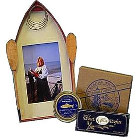 Wild Alaskan Smoked Salmon Seafood Set with Photo Frame - Kosher Gourmet Food Gift Basket