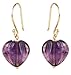 Amethyst 10mm Heart Earrings with Gold-Plated title=