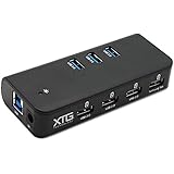XTG Home Power Station: Slim 7 Port Powered USB (2.0 & 3.0) Hub for Fast Charge & High Speed Data Transfer. For use with Mac, Linux and Windows. Includes AC Adapter and USB 3.0 (Type A to Type B) Cable.
