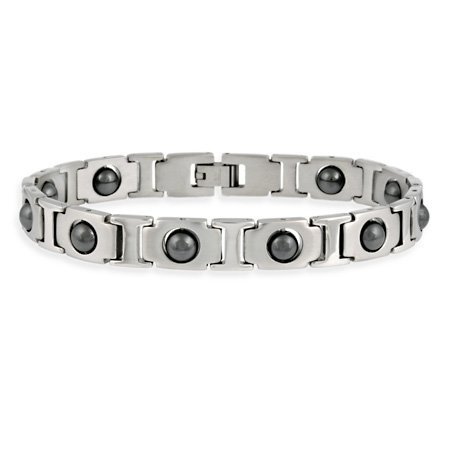 Stainless Steel and Magnetic Ball Men’s Link Bracelet
