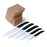 Keuken 5piece Ceramic Knives Set with Bamboo Block