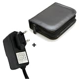 Jim Thomson Ledertasche + Netzteil fuer Navigon 2150 max, 2150max, 2110max, 2100max, 2110 max, 2100 max Reiselader, Reiseladegeraet, Stecker, Case, Huelle