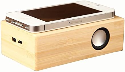 Wireless Speaker,TGOGO Wireless Wood Mutual Induction Stereo Resonance Speaker Boombox Magic Box Stereo for iPhone iPad Samsung HTC Sony Andriod IOS & All Devices with External Lound Speaker Loudspeaker (Bamboo)