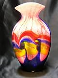 41bE84nsohL. SL160  Murano Design Rainbow Stripe Pattern Glass Art Vase