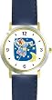 Angel with Bugle No.2 - Cherub, Angel or Cupid Theme - WATCHBUDDY&reg; DELUXE TWO-TONE THEME WATCH - Arabic Numbers - Blue Leather Strap-Size-Large ( Men's Size or Jumbo Women's Size )