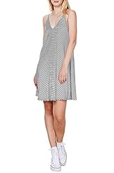 V-neck Striped Print Summer Fall Flowy Lace Cotton/Polyester  Dress