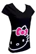 Hello Kitty Black Fitted Tee with Japanese Characters for women