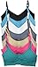 ToBeInStyle Women's Pack of 6 Seamless Stretchy Wire-Free Padded Sports Bra