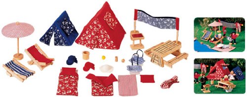 Childrens Toyshop  Toys : Picnic and Camping Dollhouse Accessory Set by Voila