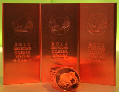 10 One Pound .999 Fine Copper Bullion Bars Buffalo Designs On Sale