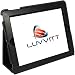 LUVVITT 3D Super Slim Genuine Case for iPad 2 with built-in Stand & Automatic Screen Sleep/Awake Function / Black