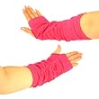 Cotton Slouch Arm Warmer Fingerless Long Gloves Pink