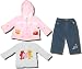 Sesame Street - "Zoe and "Elmo"3 piece fleece jacket w/hood, l/s top and jeans set for infants - 24 Months
