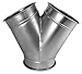 Nordfab 3221-0909-109000 Ducting Qf Y Branch 30 Degree 9-9-9, 9" Dia, Galvanized Steel