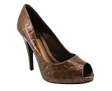 PATENT CROCODILE PEEP TOE HEEL