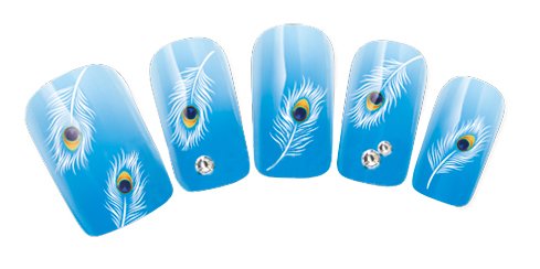 Neutrals Peacock Feathers Designs Nail Art Stickers / Decals Decorations By VAGA