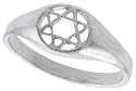 Sterling Silver Diamond Cut Star of David Ring