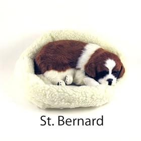 St. Bernard Puppy - Pet Mate Nap Breathing Life Like Sleeping Dog in Bed by 