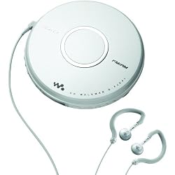 Sony Walkman Portable All-in-one Skip-Free CD Player - Digital AM / FM Radio Tuner, Clip Style Earbud Headphones, 40 preset FM stations, Digital Mega Bass Sound, AVLS & CD-R/RW Playback