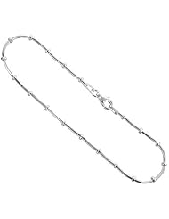Sterling Silver Italian Snake Chain Necklaces & Bracelets with Beads, Nickel Free 1mm, sizes 7 - 30 inch