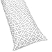 Sweet Jojo Designs Gray and White Diamond Full Length Double Zippered Body Pillow Case Cover