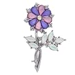 Vintage Multicolored Rhinestone Purple Flower Brooches & Pins