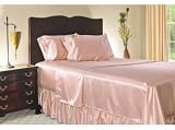 Luxury Twin Size Satin Fitted Sheet - Pink