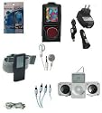 11-piece FULL ACCESSORY BUNDLE BLACK SET for Microsoft Zune 4GB 8GB BLACK Leather Case + Foldable Speaker + BLACK Slicone Skin Case + Armband + Neck String + Wall Charger + Car Charger + USB Sync/Data Cable + Stereo Headphone + Screen Protector + AV Cable