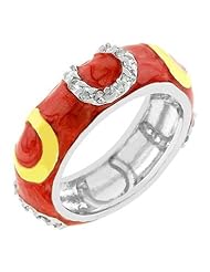 Double Pink Enamel Horseshoe Ring