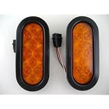 Amber 10 LED Oval Trailer Truck Turn Signal Flasher Running Marker Light Kits 