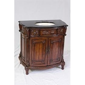 Hand Crafted Two Doors Single Sink Bathroom Vanity with Granite Top