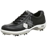 ECCO Women's Casual Pitch Argyle Golf Shoe,Blk/Sil/Titan,42 EU (11-11.5 US)
