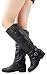 Tosca01a Knee High Flat Riding Boots BLACK