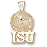 Iowa State ISU Volleyball Pendant (Gold Plated)