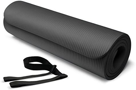 InfiDeals NBR Comfort Foam Yoga Mat, Black