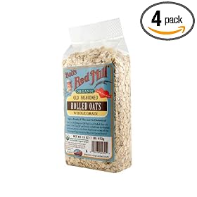 Bob's Red Mill Organic Oats Rolled Regular, 16-Ounce (Pack of 4)