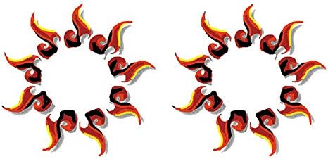 Buy 1 Get 1 Free (2 Brown Belly Button Sun Rings Temporary Tattoos) #D429-2 from TattooGirlsRule