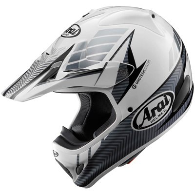Arai Motion VX-Pro3 Motocross Motorcycle Helmet w/ Free B&F Heart Sticker Bundle - Grey / Large