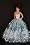 Blue Ball Gown with Light Blue Sequined Lace Details Made to Fit the Barbie Doll