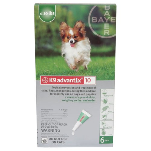 K9 Advantix 10 - For Dogs and Puppies 7 Weeks of Age and Older weighing 0 to 10 lbs - 4 Count