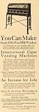 1909 Ad International Vending Machine Co. Cigar Vintage - Original Print Ad
